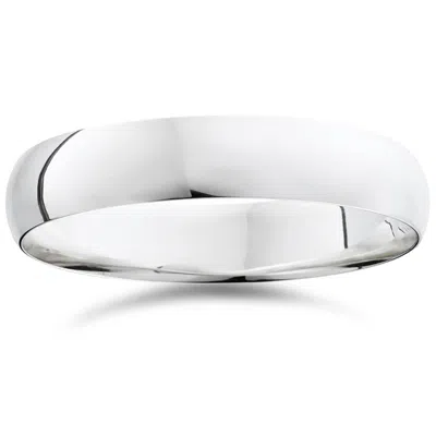 Pompeii3 5mm Dome High Polished Wedding Band 14k White Gold Size Selectable In Multi