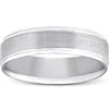 Pompeii3 5mm Flat Brushed Mens Wedding Band 10k White Gold Size Selectable In Multi