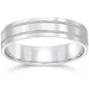 Pompeii3 5mm Flat Double Milgrain Wedding Band 10k White Gold Size Selectable In Multi