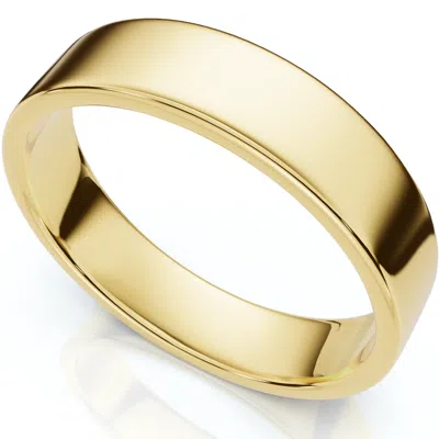Pompeii3 5mm Flat High Polished Wedding Band 10k Yellow Gold Size Selectable In Gray