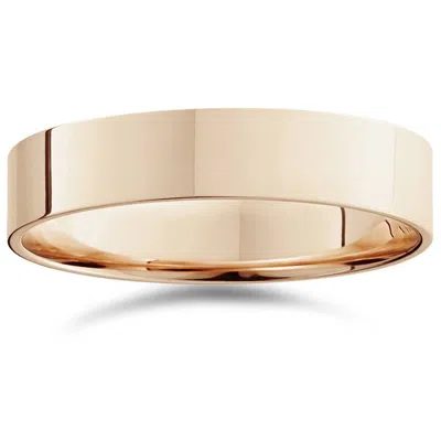 Pompeii3 5mm Flat High Polished Wedding Band 14k Rose Gold Size Selectable