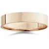 Pompeii3 5mm Flat High Polished Wedding Band 14k Rose Gold Size Selectable In Multi