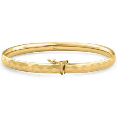Pompeii3 5mm Hammered Bangle Bracelet 18k Yellow Gold Over Silver