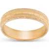 Pompeii3 5mm Hand Carved 10k Yellow Gold Diamond Facet Cut Mens Wedding Band In Multi