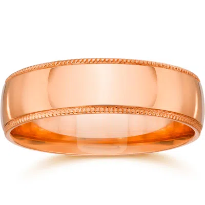 Pompeii3 5mm Milgrain 14k Rose Gold Polished Wedding Band Size Selectable In Multi