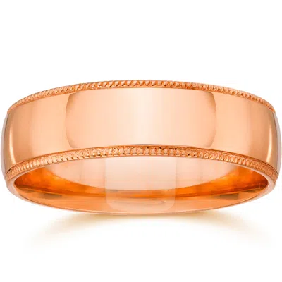 Pompeii3 5mm Milgrain 14k Rose Gold Polished Wedding Band Size Selectable In Multi