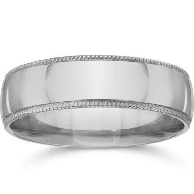 Pompeii3 5mm Milgrain Wedding Band 14k White Gold Size Selectable In Multi