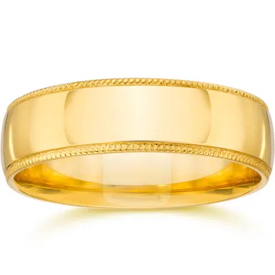 Pompeii3 5mm Milgrain Wedding Band 14k Yellow Gold Size Selectable In Multi