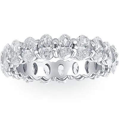 Pompeii3 6 1/2 Ct Oval Lab Grown Diamond Eternity Ring Womens Wedding Band White Gold In Multi