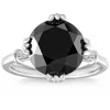 Pompeii3 6 1/2ct Black Diamond Engagement Ring 14k Gold In Multi