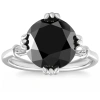 Pompeii3 6 1/2ct Black Diamond Engagement Ring 14k Gold In Silver