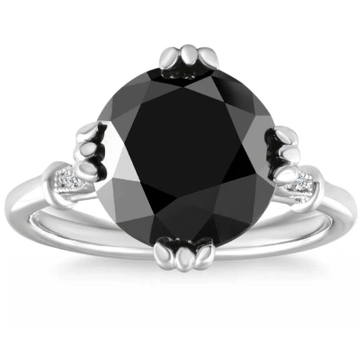 Pompeii3 6 1/2ct Black Diamond Engagement Ring 14k Gold In Silver