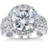Pompeii3 Certified 6.60ct Diamond Halo Engagement Ring Lab Grown In 14k White Gold In Multi
