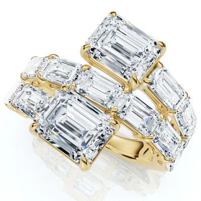 Pompeii3 6 1/2ct Emerald Cut Diamond Ring Gold Women's Right Hand Anniversary Band In Silver