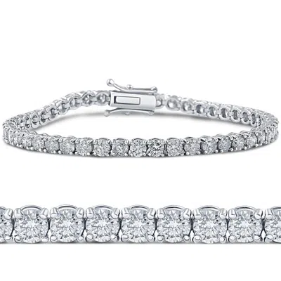 Pompeii3 6 1/4ct Lab Grown Diamond Tennis Bracelet 14k White Gold In Brown