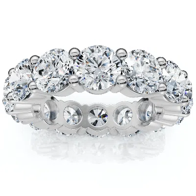 Pompeii3 6 3/4 Ct Diamond Eternity Wedding Ring 14k White Gold Lab Grown In Transparent