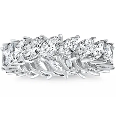 Pompeii3 6 Ct Emerald Cut Designer Wide Diamond Eternity Wedding Ring 14k Gold Lab Grown In Multi