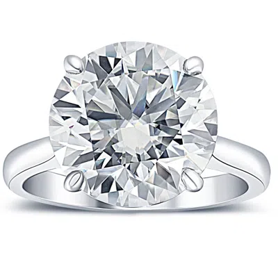 Pompeii3 6 Ct Moissanite Solitaire Engagement Ring 10k White Gold (12mm Stone) In Multi
