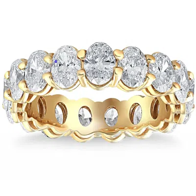 Pompeii3 6 Ct Tw Oval Cut Moissanite Eternity Ring 14k Yellow Gold Womens Wedding Band