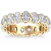 Pompeii3 6 Ct Tw Oval Cut Moissanite Eternity Ring 14k Yellow Gold Womens Wedding Band In Multi