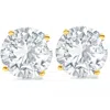 Pompeii3 6.85ct Round Diamond Studs 14k Yellow Gold Lab Grown Screw Back Earrings In Multi