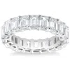 Pompeii3 6ct Emerald Cut Diamond Eternity Ring Lab Grown 14k White Or Yellow Gold In Silver