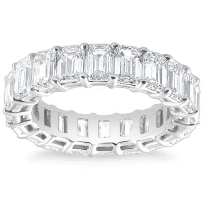 Pompeii3 6ct Emerald Cut Diamond Eternity Ring Lab Grown 14k White Or Yellow Gold In Silver