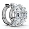 Pompeii3 6ct Emerald Cut Diamond Hoops 14k Gold Lab Grown Earrings In White