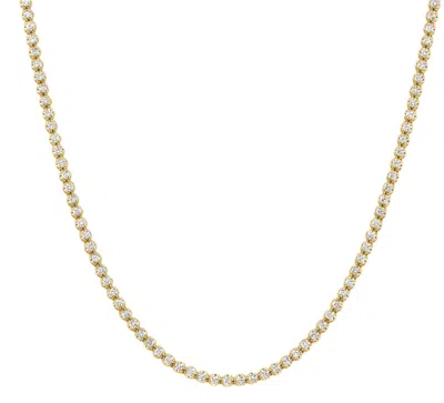 Pompeii3 6ct Round Lab Grown Diamond Tennis Necklace 14k Yellow Gold 18" Lab Grown In Multi
