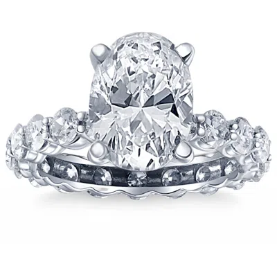 Pompeii3 6ct Tw Diamond Engagement Eternity Oval Cut Ring 14k White Gold Lab Grown