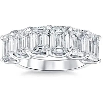 Pompeii3 6ct Tw Emerald Cut Diamond Ring U Prong Lab Grown 14k White Yellow Or Rose Gold In Silver