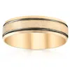 Pompeii3 6mm 10k Yellow Gold Mens Brushed Black Inlay Wedding Band In Multi