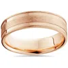 Pompeii3 6mm 14k Rose Gold Brushed Double Inlay Wedding Band Size Selectable In Multi