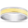 Pompeii3 6mm 950 Platinum & 18k Gold Two Tone Wedding Band Ring In Silver