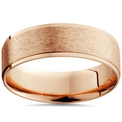 Pompeii3 6mm Brushed Mens Wedding Band 14k Rose Gold Size Selectable In Multi