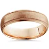 Pompeii3 6mm Brushed Milgrain Mens Wedding Band 14k Rose Gold Size Selectable In Multi