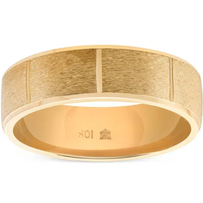 Pompeii3 6mm Brushed Wedding Band 10k Yellow Gold Size Selectable In Multi