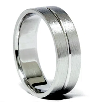 Pompeii3 6mm Channel Brushed Wedding Band 950 Platinum Size Selectable In Multi