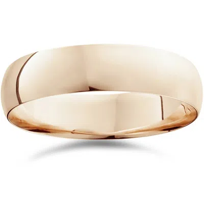 Pompeii3 6mm Dome High Polished Plain Wedding Band 14k Rose Gold Size Selectable In Multi