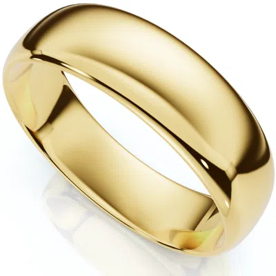 Pompeii3 6mm Dome High Polished Wedding Band 10k Yellow Gold Comfort Fit Plain Ring Size Selectable