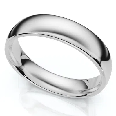 Pompeii3 6mm Dome High Polished Wedding Band 14k White Gold Size Selectable In Silver