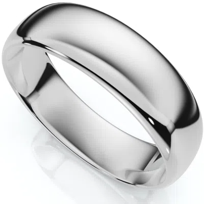 Pompeii3 6mm Wide High Polished Wedding Band 950 Platinum Plain Dome Ring Size Selectable In Metallic