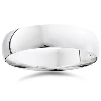 Pompeii3 6mm Dome High Polished Wedding Band 950 Platinum Size Selectable In Pink