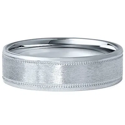Pompeii3 6mm Flat Brushed Platinum Mens Wedding Band Comfort Fit Ring Size Selectable In Multi