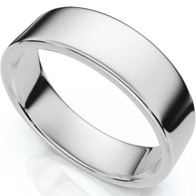 Pompeii3 6mm Flat High Polished Wedding Band 14k White Gold Size Selectable In Pink