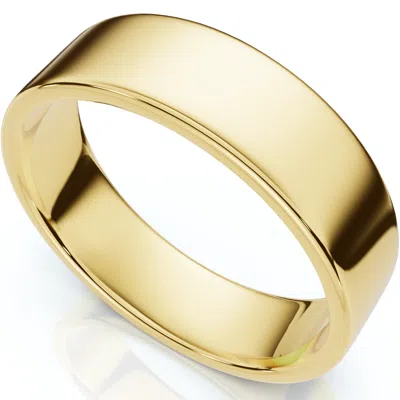 Pompeii3 6mm Flat High Polished Wedding Band 10k Yellow Gold Size Selectable In Orange