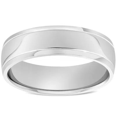 Pompeii3 6mm High Polished Dome Wedding Band 14k White Gold Size Selectable In Multi