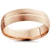 Pompeii3 6mm Low Dome 14k Rose Gold Single Groove Brush Finish Wedding Band In Multi