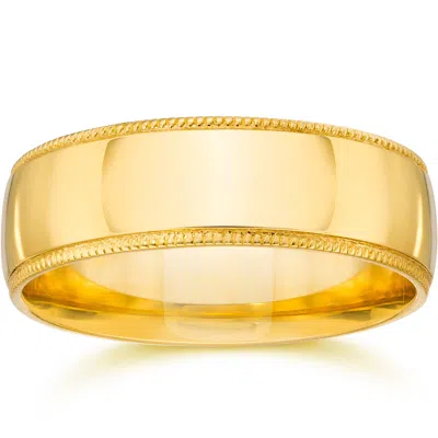 Pompeii3 6mm Milgrain Edge Wedding Band 14k Yellow Gold Size Selectable In Multi