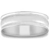 Pompeii3 6mm Solid 14k White Gold Mens Hand Carved High Polished Wedding Band Mens Ring In Multi